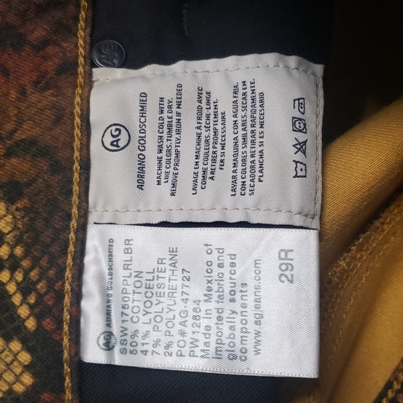 AG Adriano Goldschmied Sophia Ankle Jeans Skinny High Rise Waisted Snakeskin - Picture 4 of 4